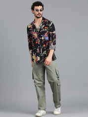 Kotty Black New Floral Printed Casual Shirt