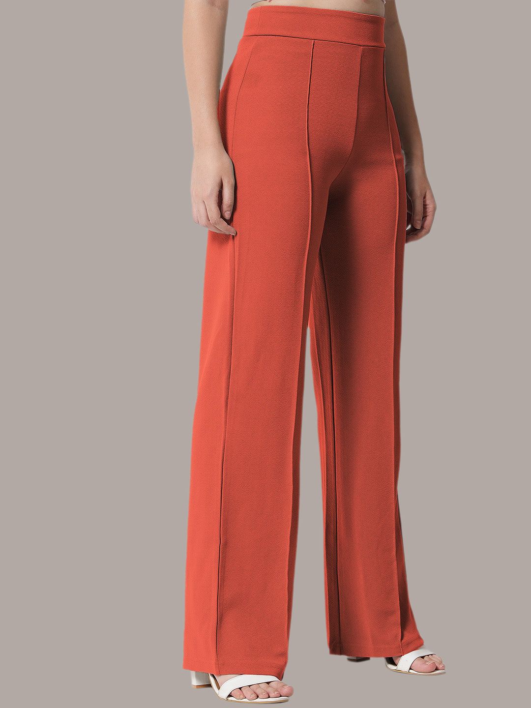 Kotty Pack Of 2 Women Relaxed Straight Leg Straight Fit High-Rise Trousers