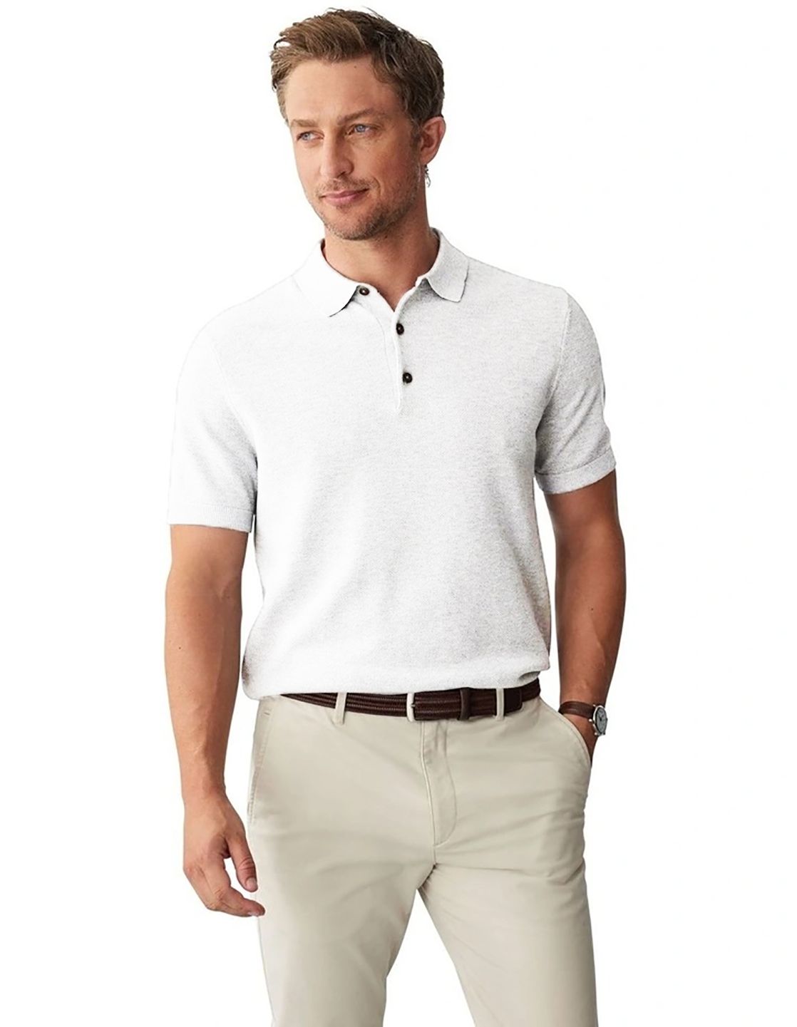 Kotty Men Polo Collar Applique T-shirt