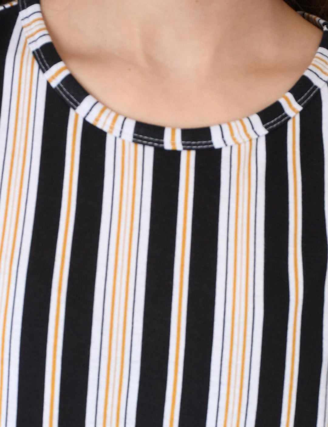 Kotty Striped Round Neck T-shirt