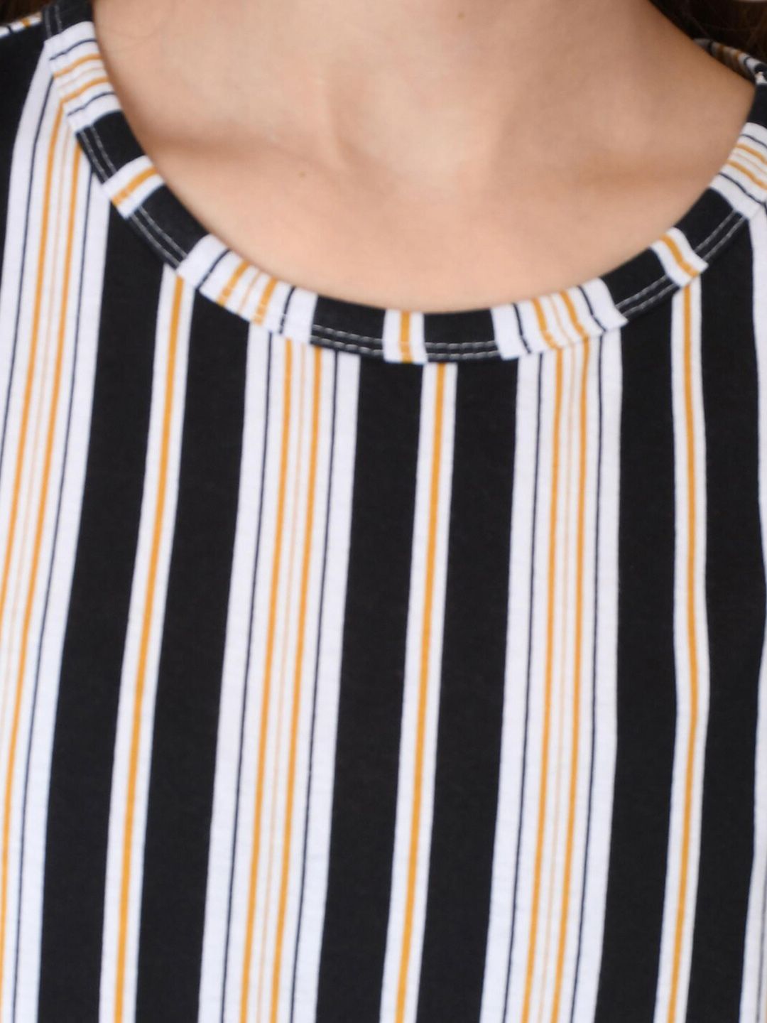 Kotty Striped Round Neck T-shirt