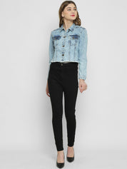 Kotty Washed Crop Denim Jacket