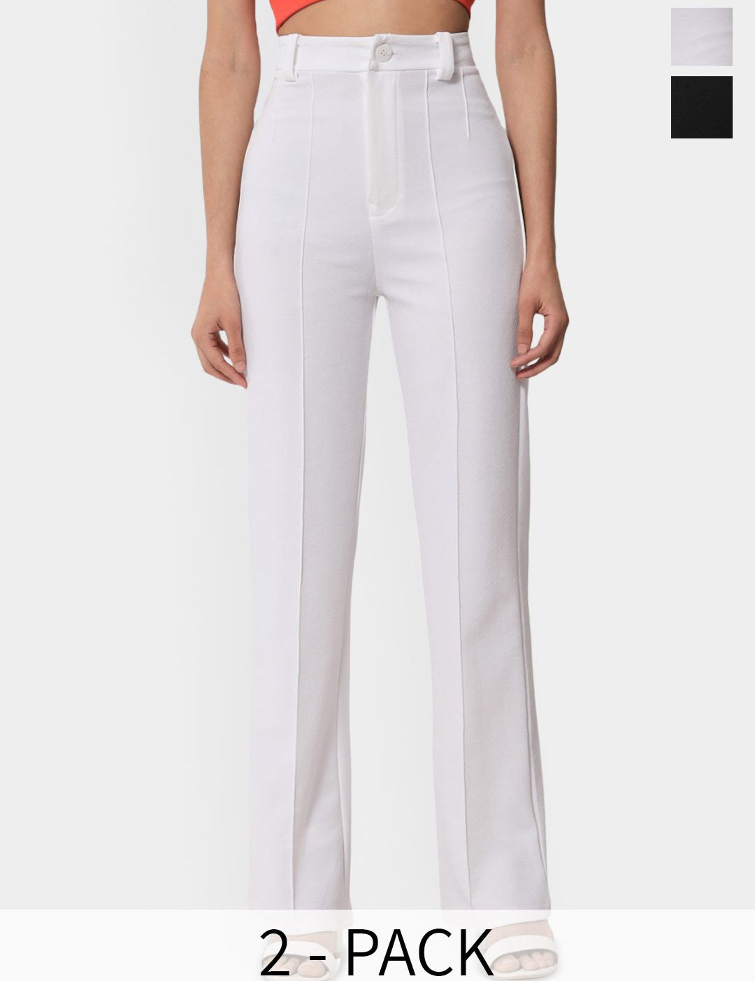 Kotty Women Relaxed Straight Leg Straight Fit High-Rise Easy Wash Trousers