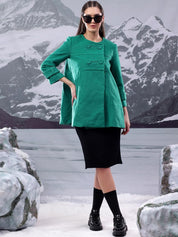 Kotty  Women Double-Breasted Hip Length Overcoat