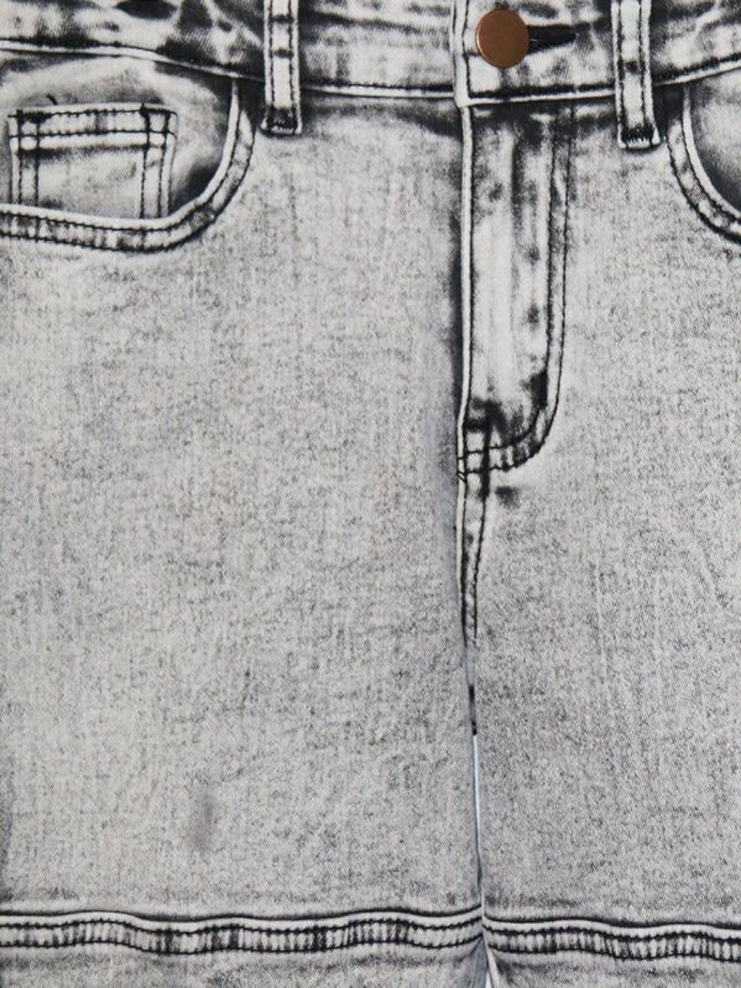 Kotty Boys Grey Jean Slash Knee Heavy Fade Regular Fit Cropped Jeans