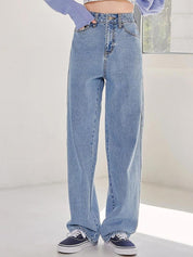 Kotty Women Jean Straight Fit High-Rise Clean Look Stretchable Jeans