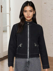 Kotty Women Collarless Denim Jacket