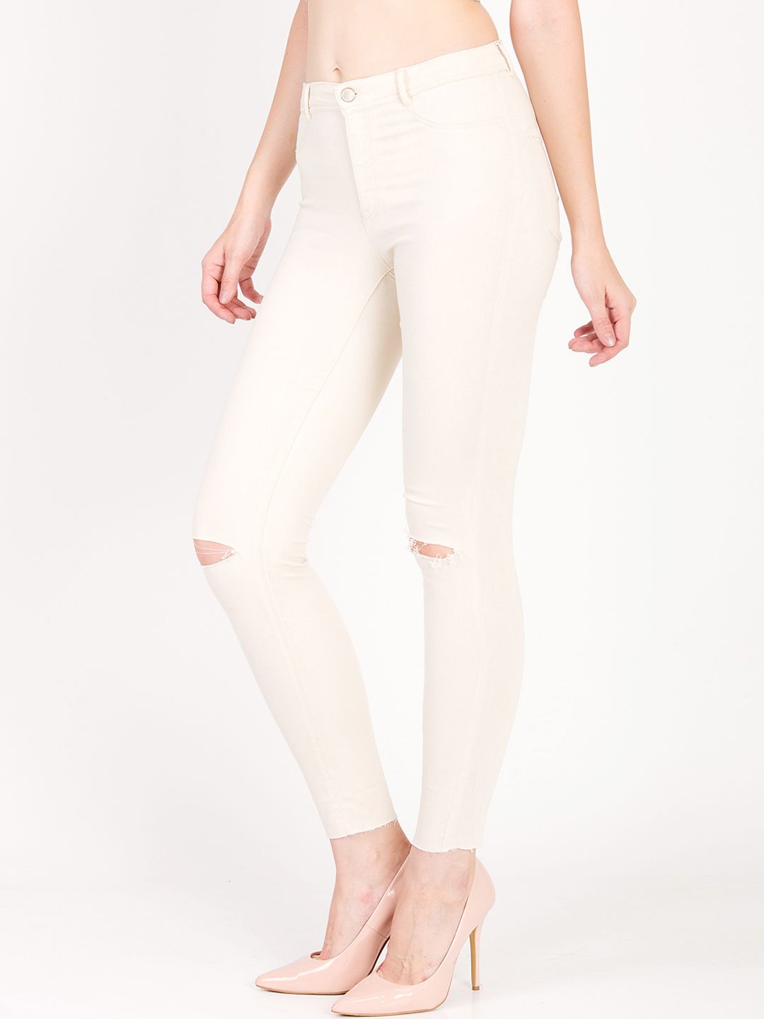 Kotty Women Pink Skinny Fit High-Rise Clean Look Jeans