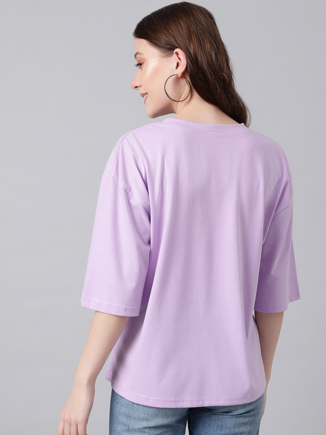 Kotty Graphic Printed Drop Shoulder Sleeves Oversized T-shirt