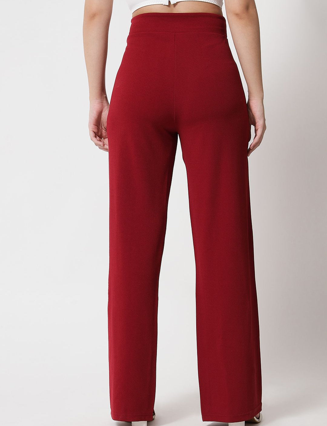 Kotty Women Pack Of 2 Relaxed Straight Leg High-Rise Easy Wash Parallel Trousers