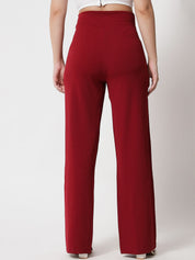 Kotty Women Pack Of 2 Relaxed Straight Leg High-Rise Easy Wash Parallel Trousers