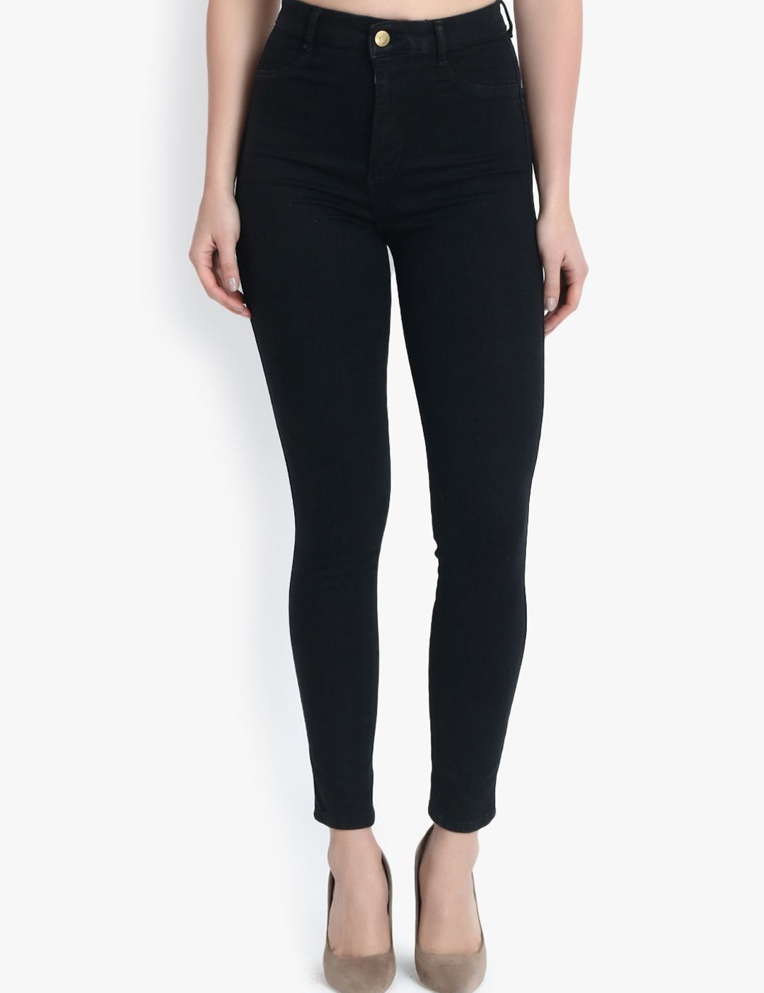 Kotty Women Black Skinny Fit High-Rise Clean Look Stretchable Jeans