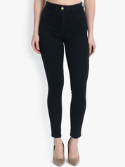 Kotty Women Black Skinny Fit High-Rise Clean Look Stretchable Jeans