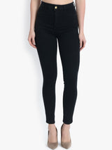 Kotty Women Black Skinny Fit High-Rise Clean Look Stretchable Jeans