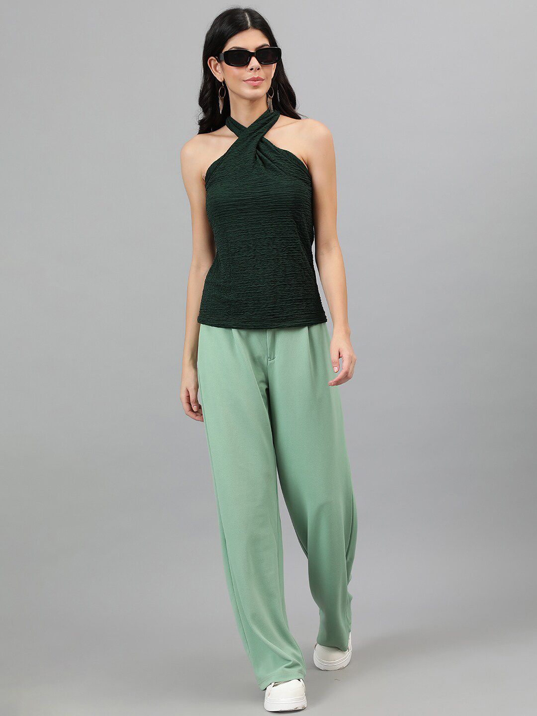 Kotty Green Halter Neck Sleeveless Top