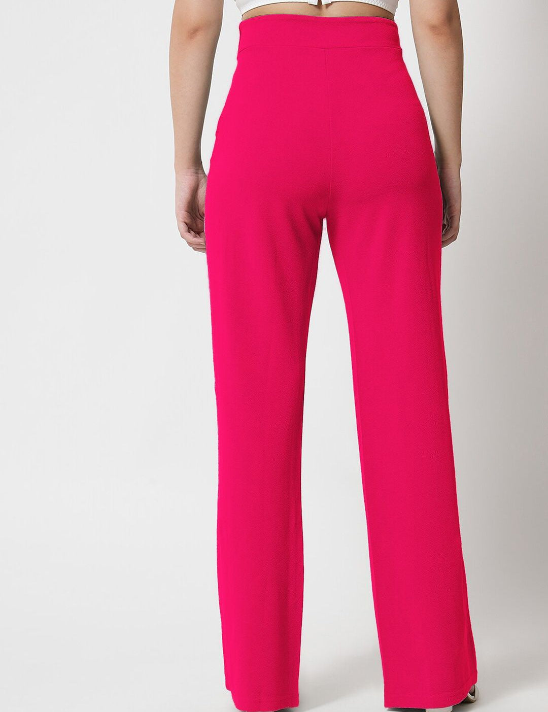 Kotty Women Relaxed Straight Fit High-Rise Easy Wash Parallel Trousers