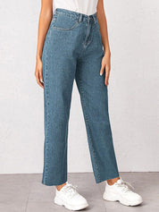 Kotty Women Straight Fit High-Rise Stretchable Cropped Jeans