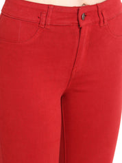 Kotty Women Red Skinny Fit High-Rise Clean Look Stretchable Jeans