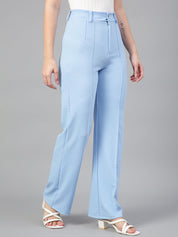 KOTTY BIZwear Women Pack Of 2 High-Rise Easy Wash Relaxed Straight Leg Parallel Trousers