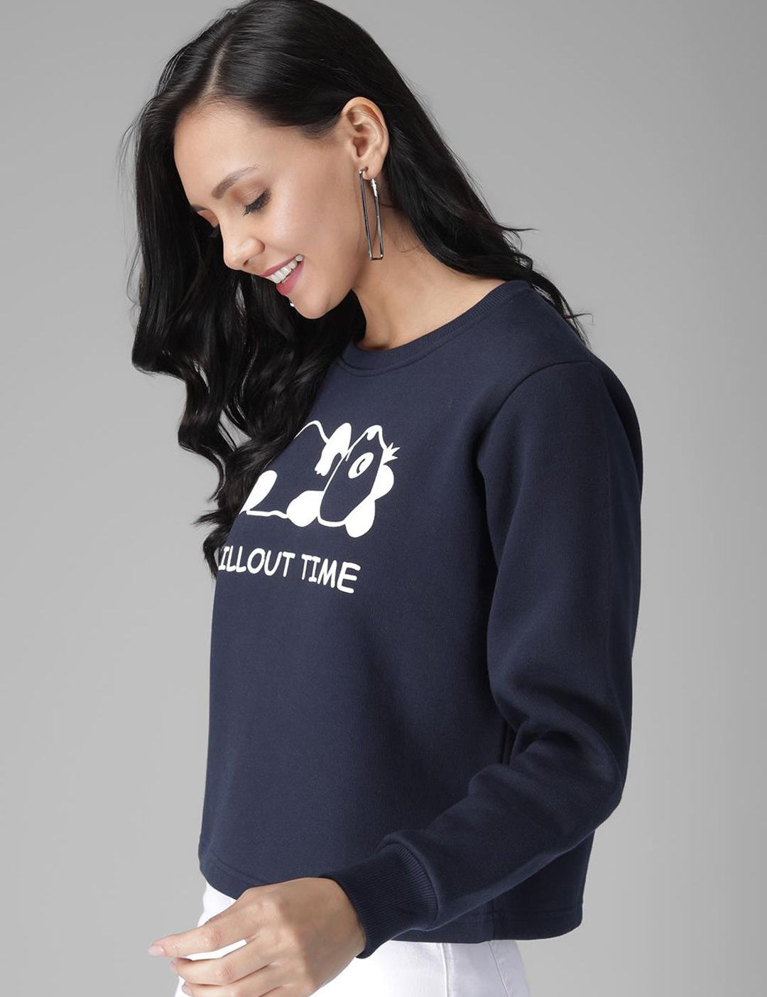 Kotty Women Blue Printed Sweatshirt