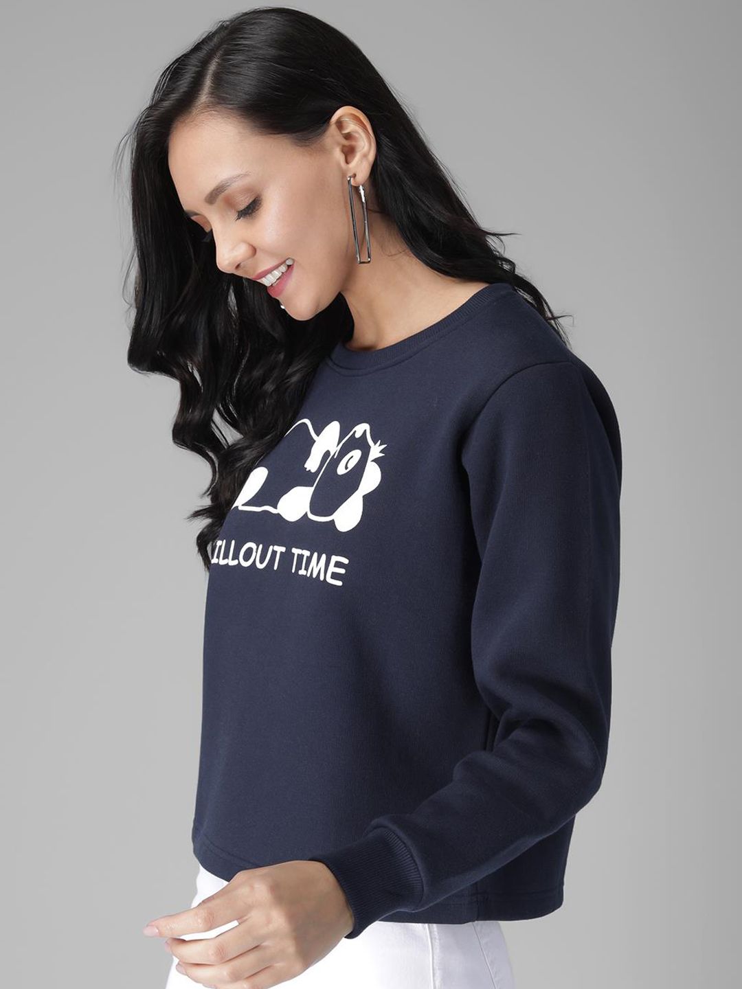 Kotty Women Blue Printed Sweatshirt