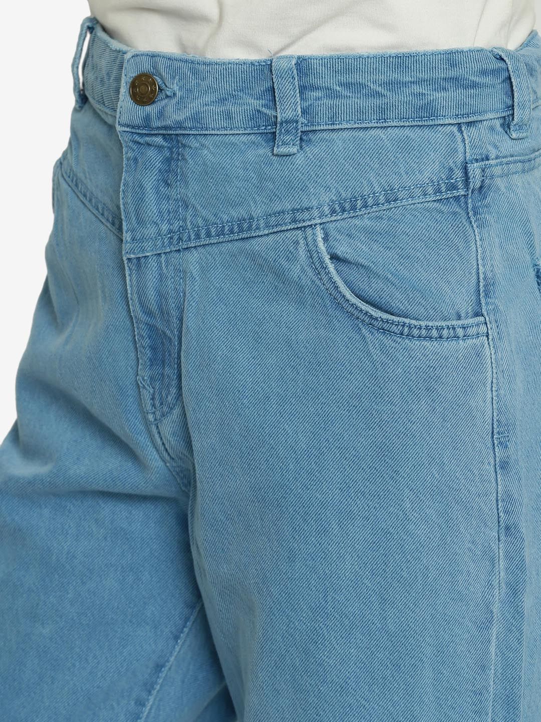 Kotty Women Blue Boyfriend Fit High-Rise Clean Look Jeans