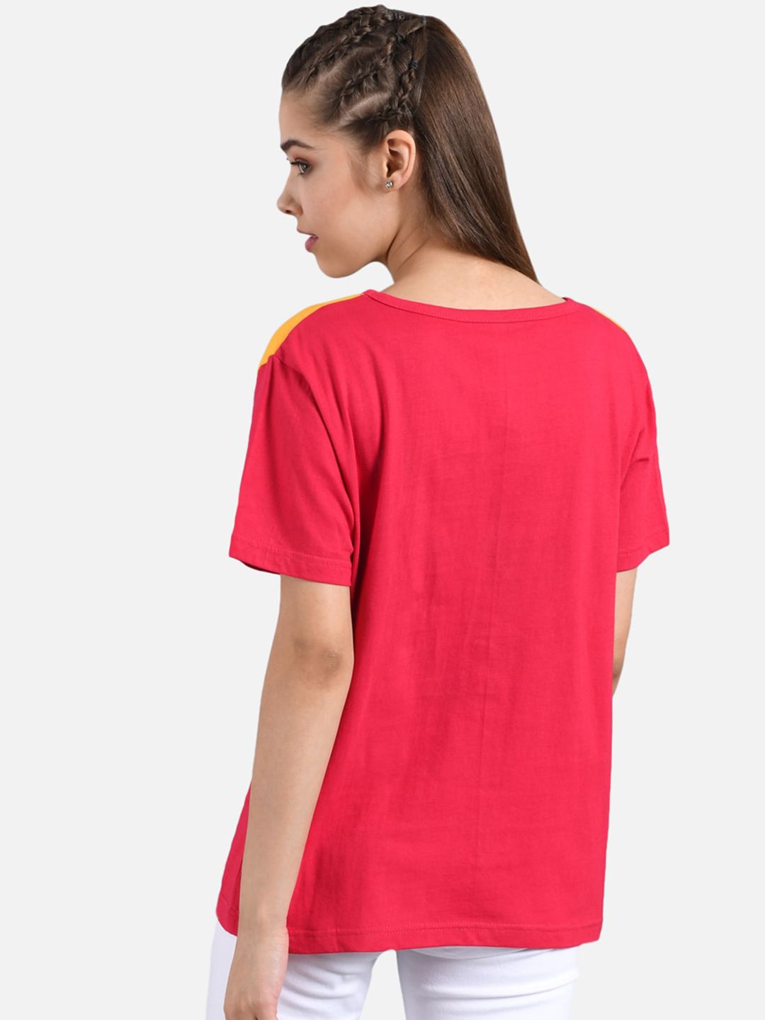 Kotty Women Pack of 2 Colourblocked Round Neck T-shirts