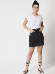 Kotty Cotton Lycra Denim A-Line Skirt