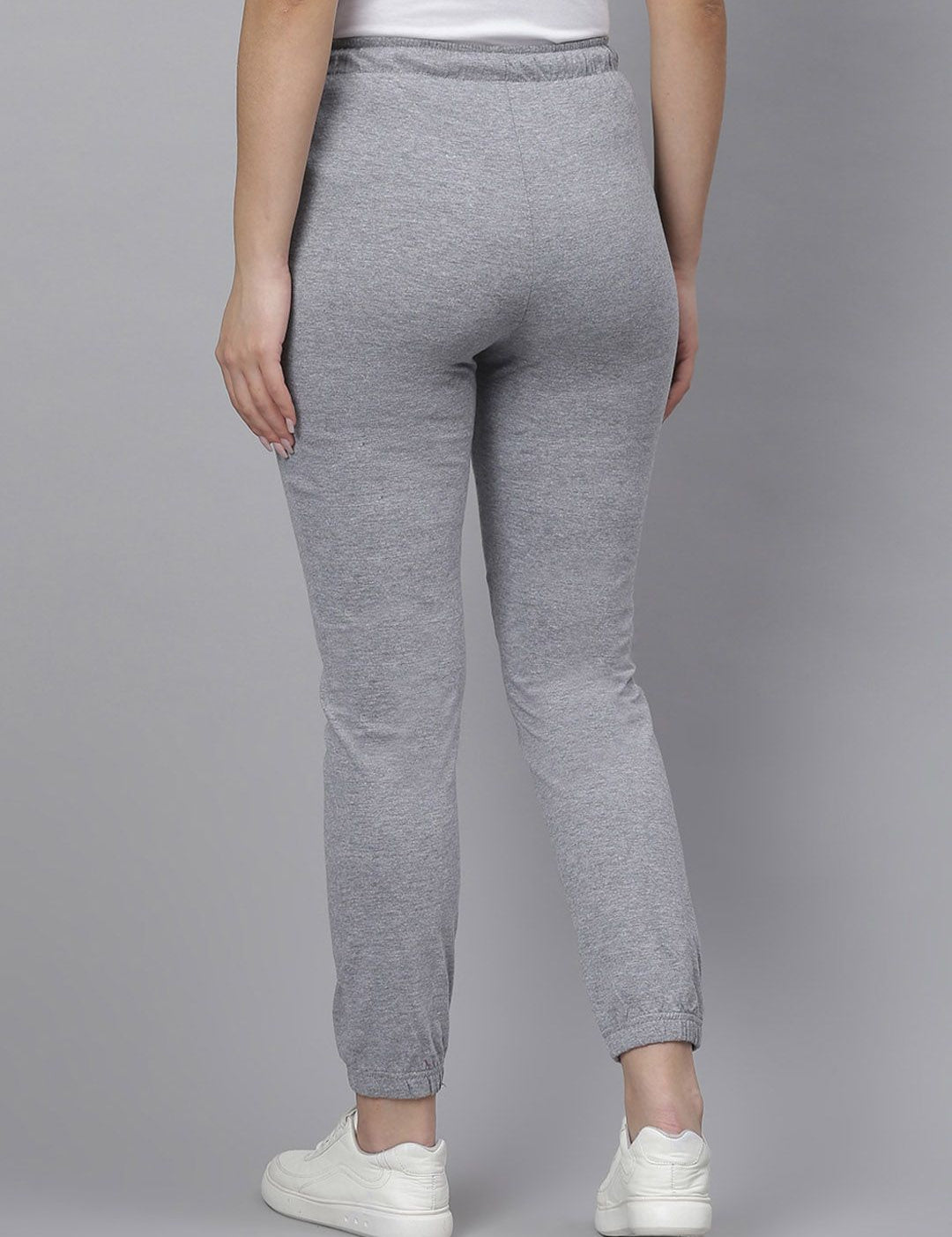 Kotty Women Grey Solid Straight-Fit Joggers