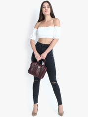 Kotty Women Black Skinny Fit High-Rise Slash Knee Stretchable Jeans