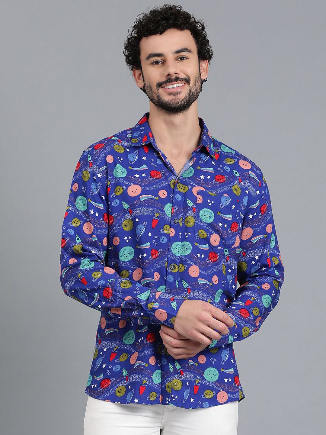 Kotty New Relaxed Fit Abstract Printed Casual Shirt