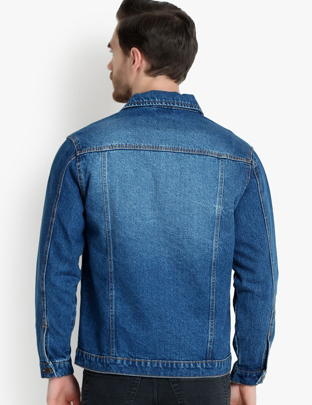 Kotty Men Blue Solid Denim Jacket