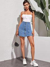 Kotty Straight Mini Denim Skirt