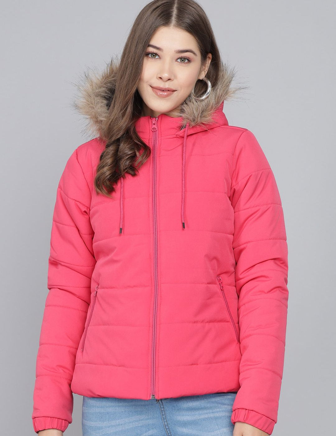 Kotty Women Pink Solid Lightweight Parka Jacket