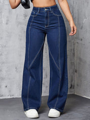 Kotty Women Straight Fit High-Rise Cotton Stretchable Jeans