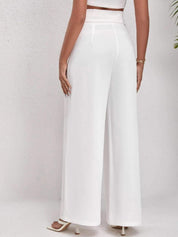KOTTY BIZwear Women White Relaxed Straight Leg Straight Fit High-Rise Parallel Trousers