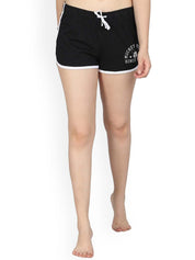 Kotty Women Black Solid Lounge Shorts KTTSLEEPSHORTS205
