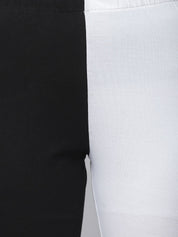 Kotty Women Black & White Colourblocked Straight-Fit Joggers