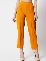 Kotty Women Relaxed Straight Fit High-Rise Easy Wash Trousers