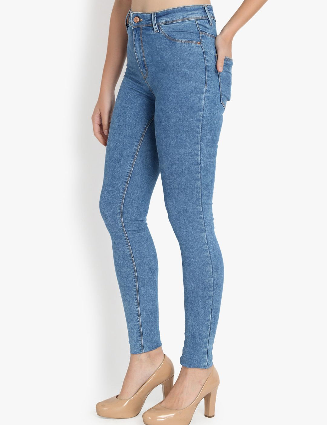 Kotty Women Blue Skinny Fit High-Rise Clean Look Jeans