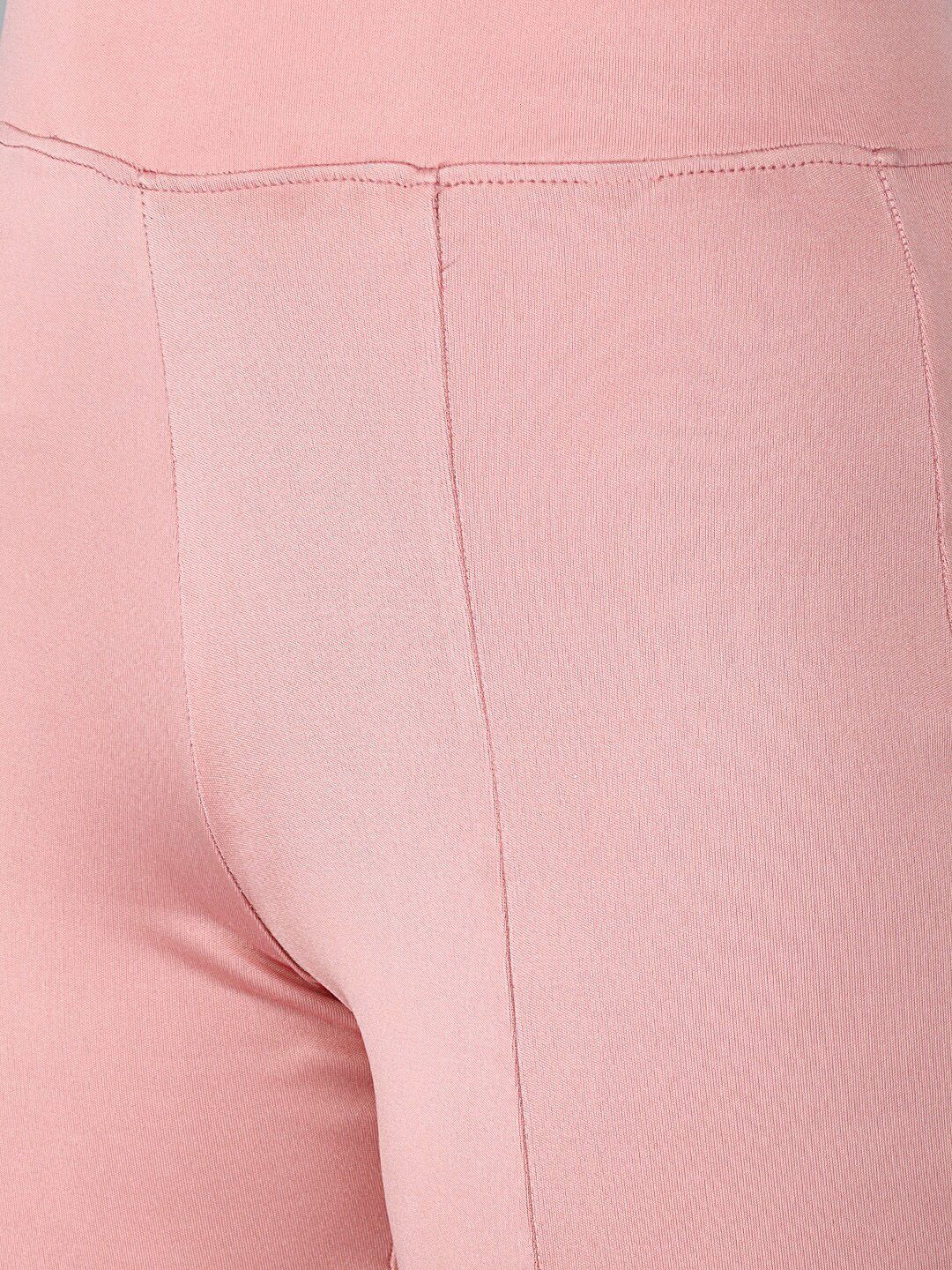 Kotty Women Pink Flared High-Rise Bootcut Trousers