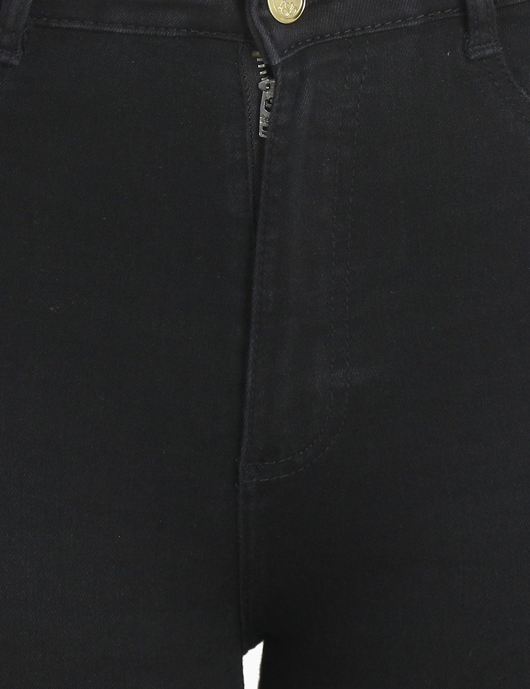 Kotty Women Black Skinny Fit High-Rise Slash Knee Jeans