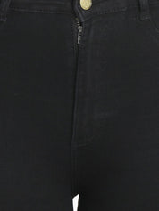 Kotty Women Black Skinny Fit High-Rise Slash Knee Jeans