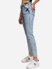 Kotty Women Blue Skinny Fit High-Rise Acid Washed Jeans