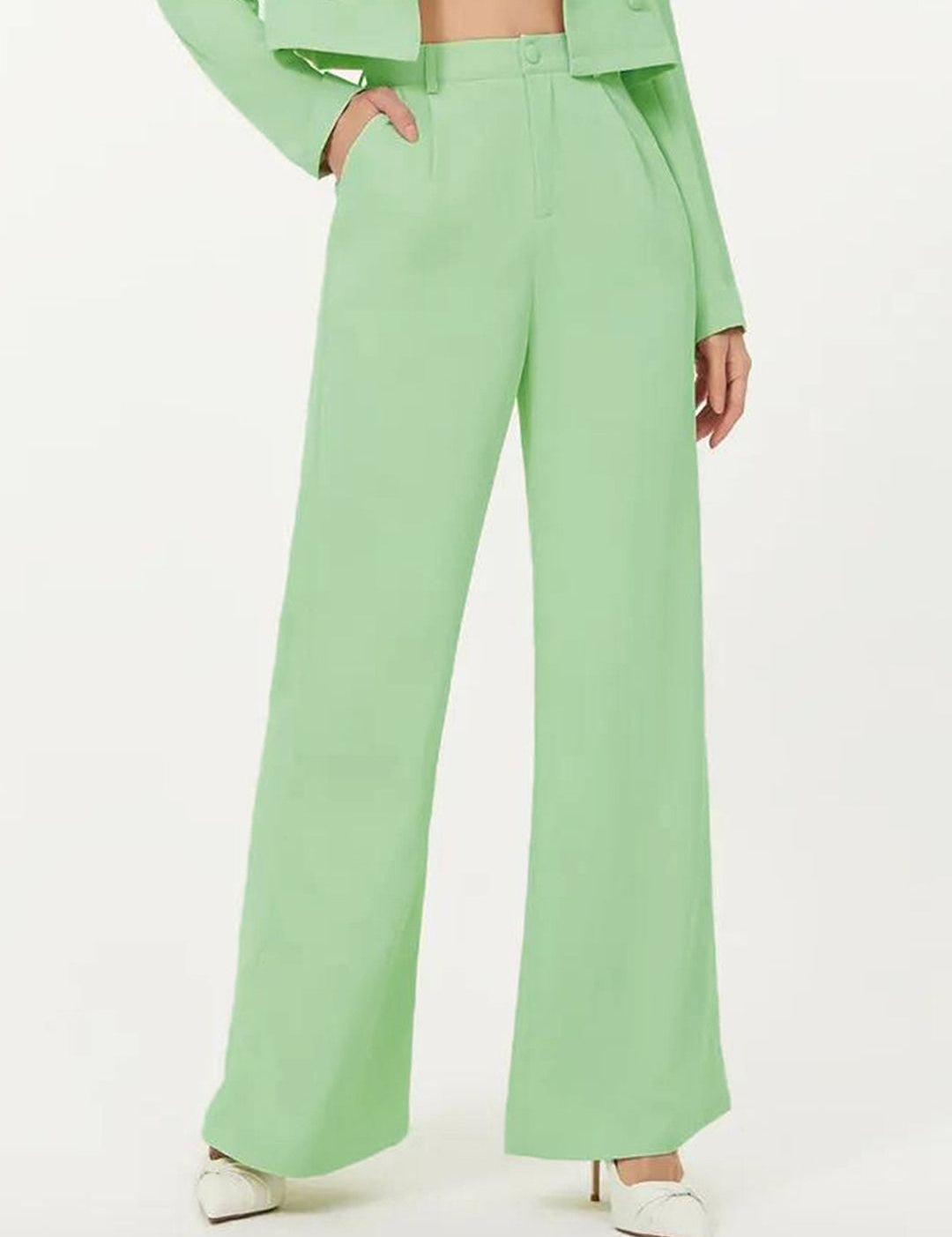 KOTTY BIZwear Green Notched Lapel Collar Blazer & Trousers