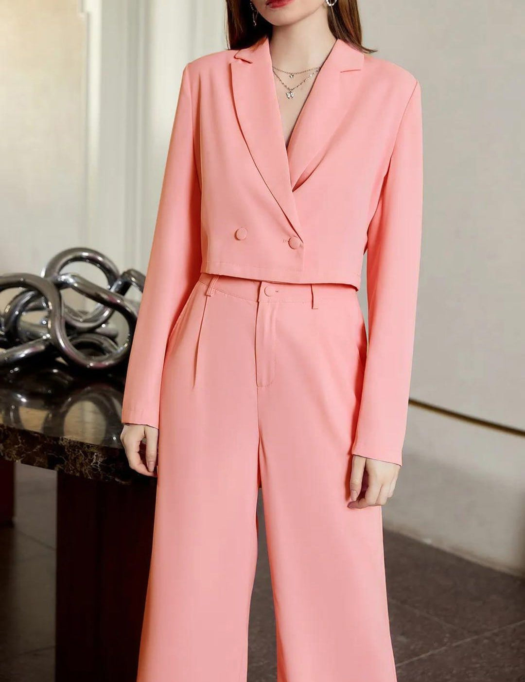 KOTTY BIZwear Crop Blazer With Trouser Co-Ords