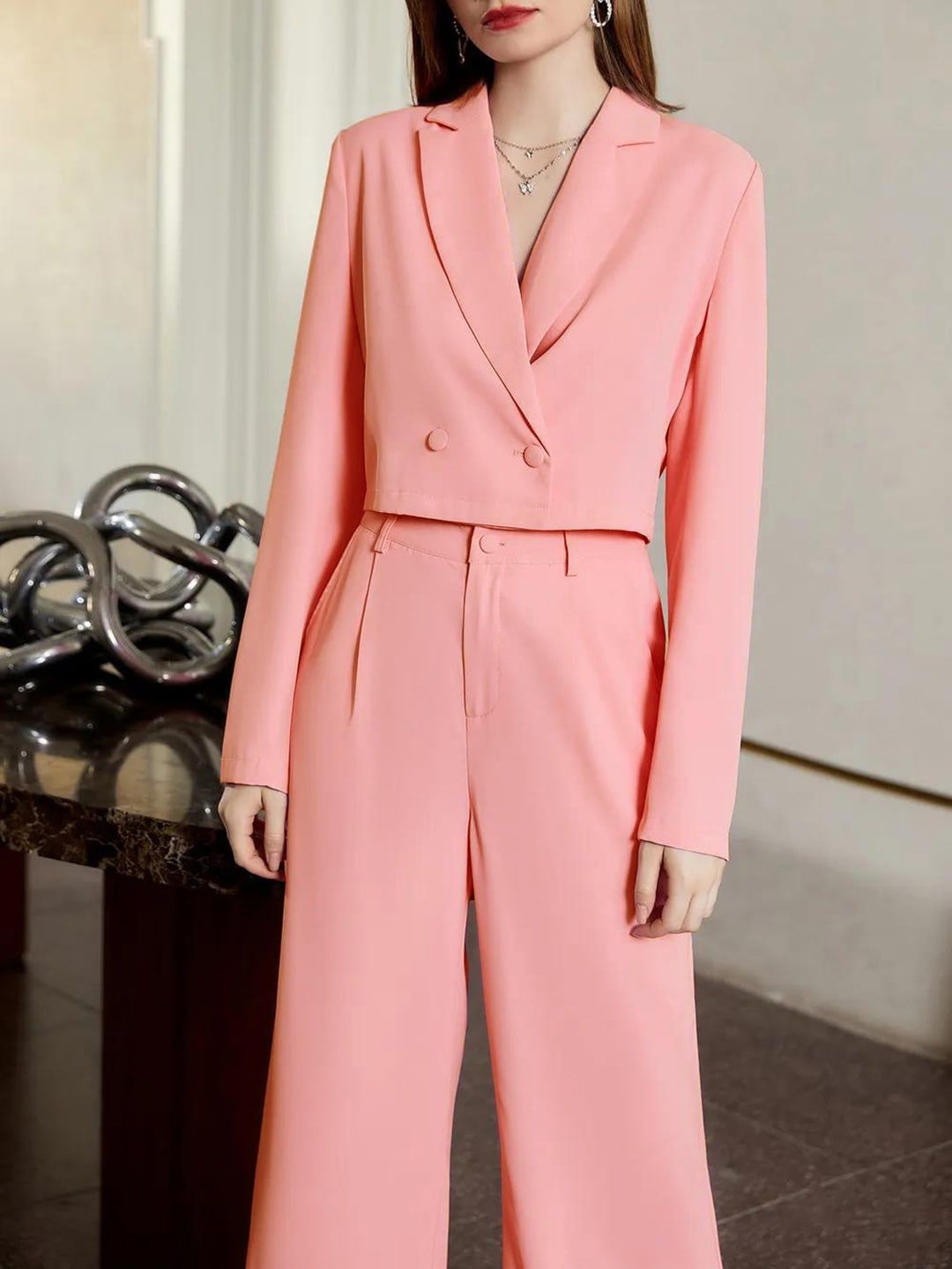 KOTTY BIZwear Crop Blazer With Trouser Co-Ords