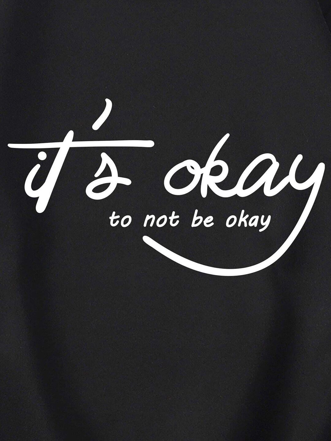 Kotty Round Neck Alphanumeric Printed Fleece Sweatshirt