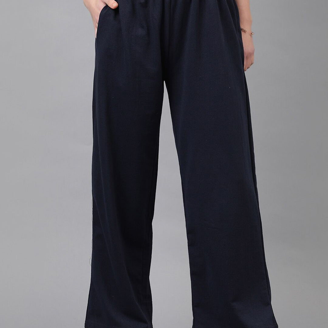 KOTTY Basics Women High-Rise Wide-Leg Track Pants