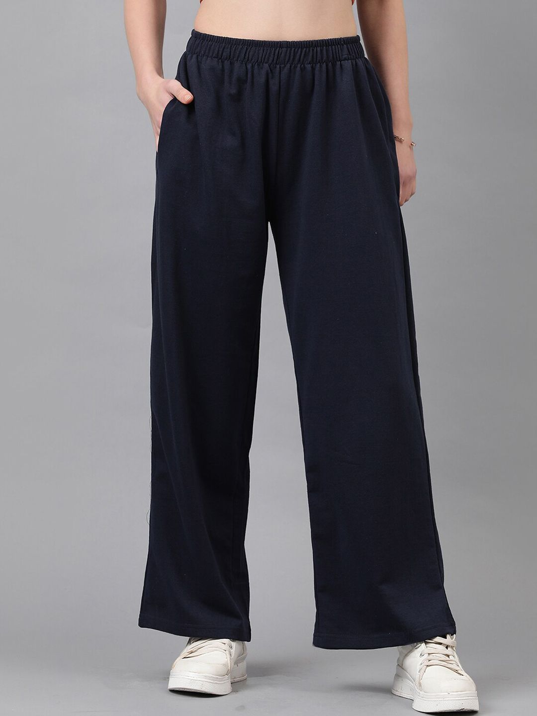 KOTTY Basics Women High-Rise Wide-Leg Track Pants